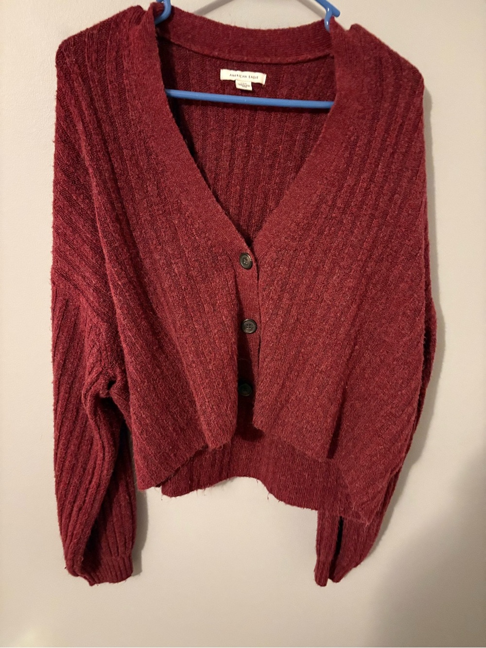 American Eagle Outfitters Red Button-Front Women's Cardigan